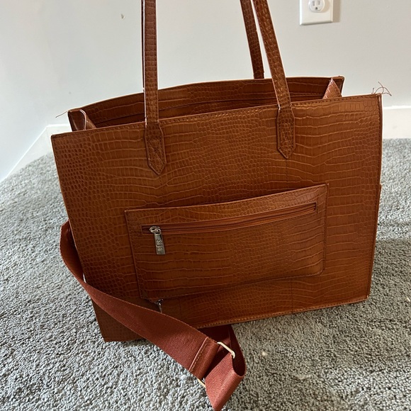 BEIS cognac brown work tote - Picture 4 of 6